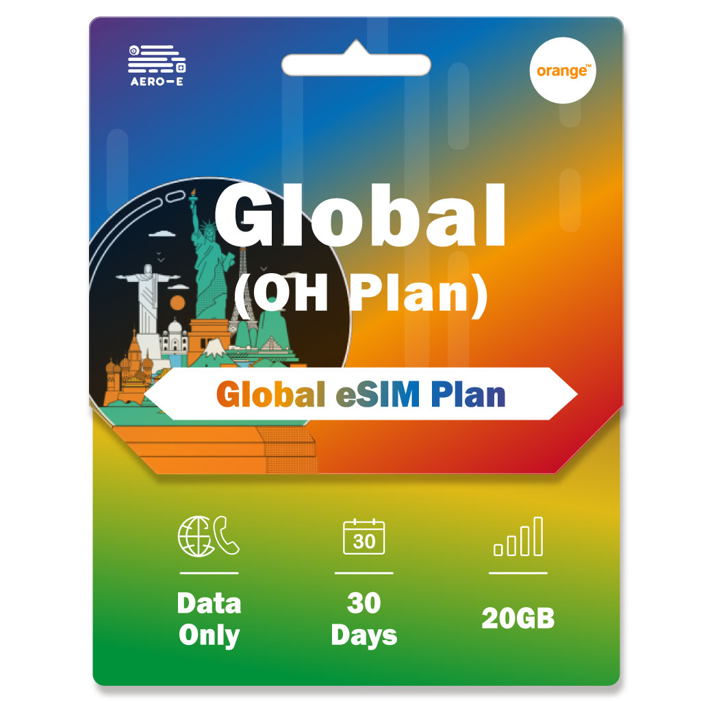 World Orange Holiday 20GB Data esim for 30 days