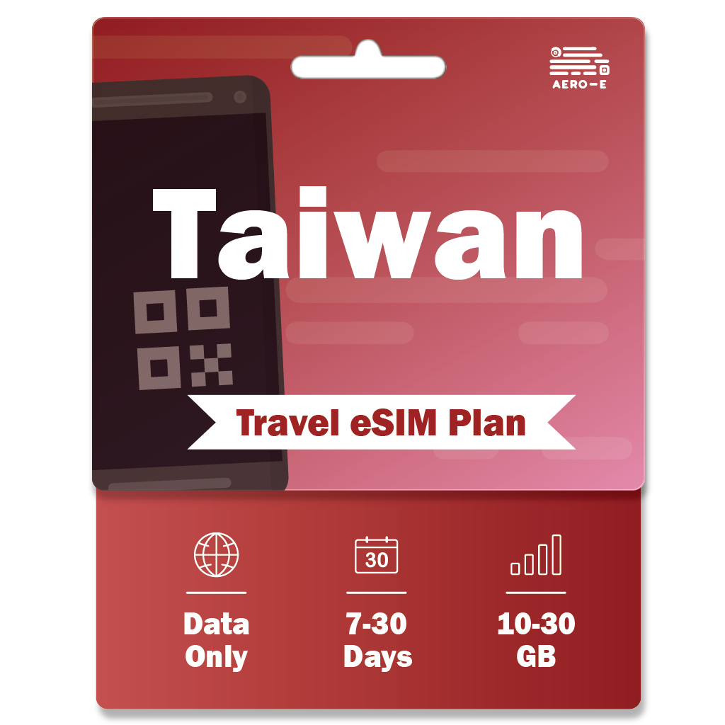 Taiwan Data eSIM 10-30GB | 7-30 Days