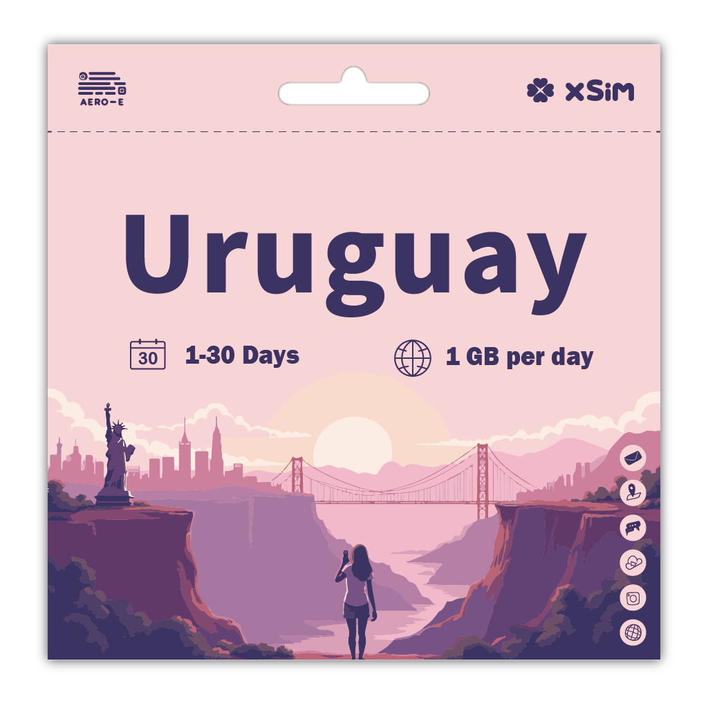 【XSIM】Uruguay Data eSIM 1GB/Day for 1-30 days (Refillable)