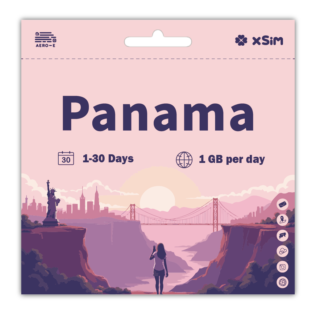 【XSIM】Panama Data eSIM 1GB/Day for 1-30 days (Refillable)