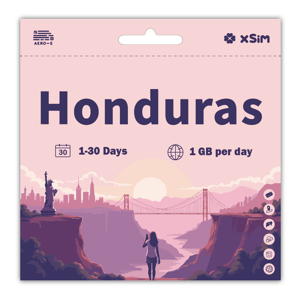 【XSIM】Honduras Data eSIM 1GB/Day for 1-30 days (Refillable)