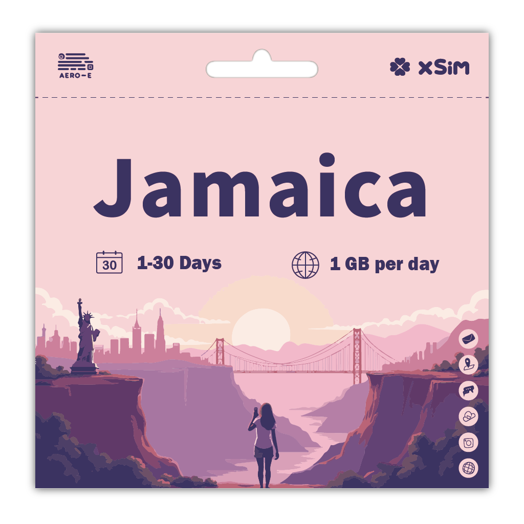 【XSIM】Jamaica Data eSIM 1GB/Day for 1-30 days (Refillable)