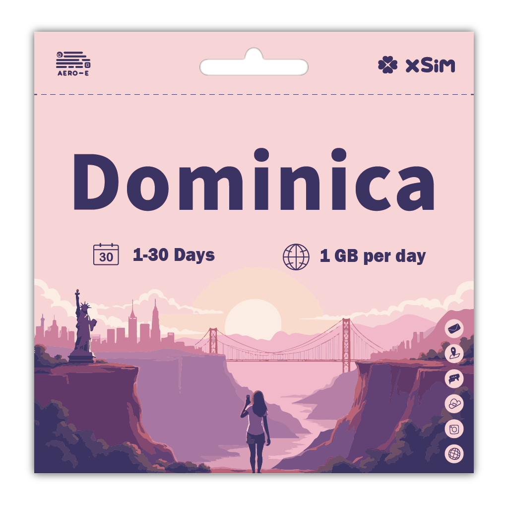 【XSIM】Dominica Data eSIM 1GB/Day for 1-30 days (Refillable)