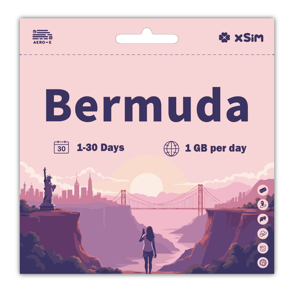 【XSIM】Bermuda Data eSIM 1GB/Day for 1-30 days (Refillable)
