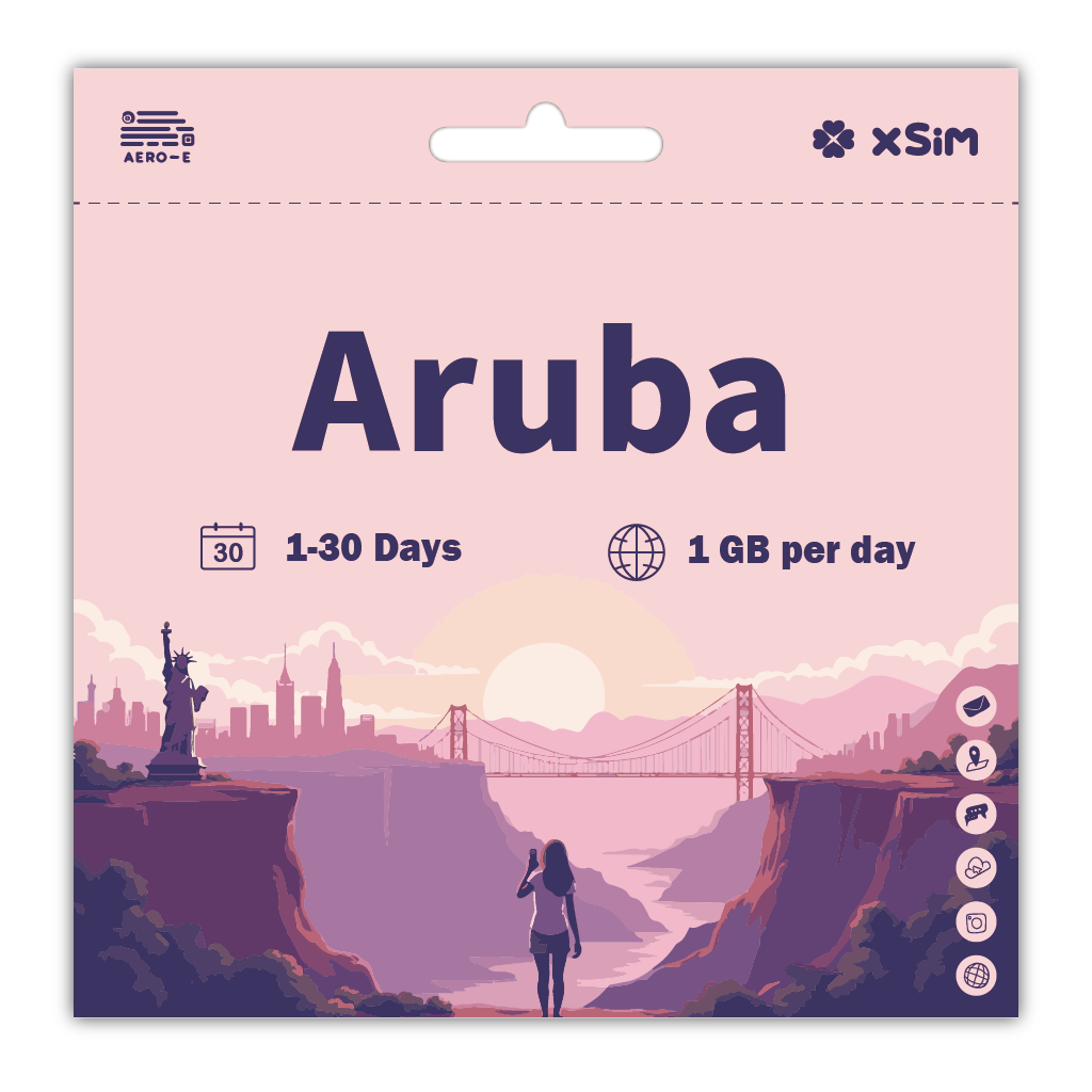 【XSIM】Aruba Data eSIM 1GB/Day for 1-30 days (Refillable)