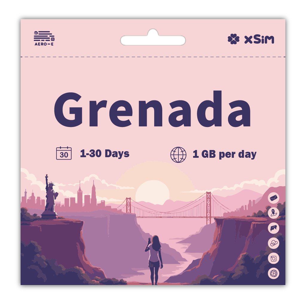 【XSIM】Grenada Data eSIM 1GB/Day for 1-30 days (Refillable)