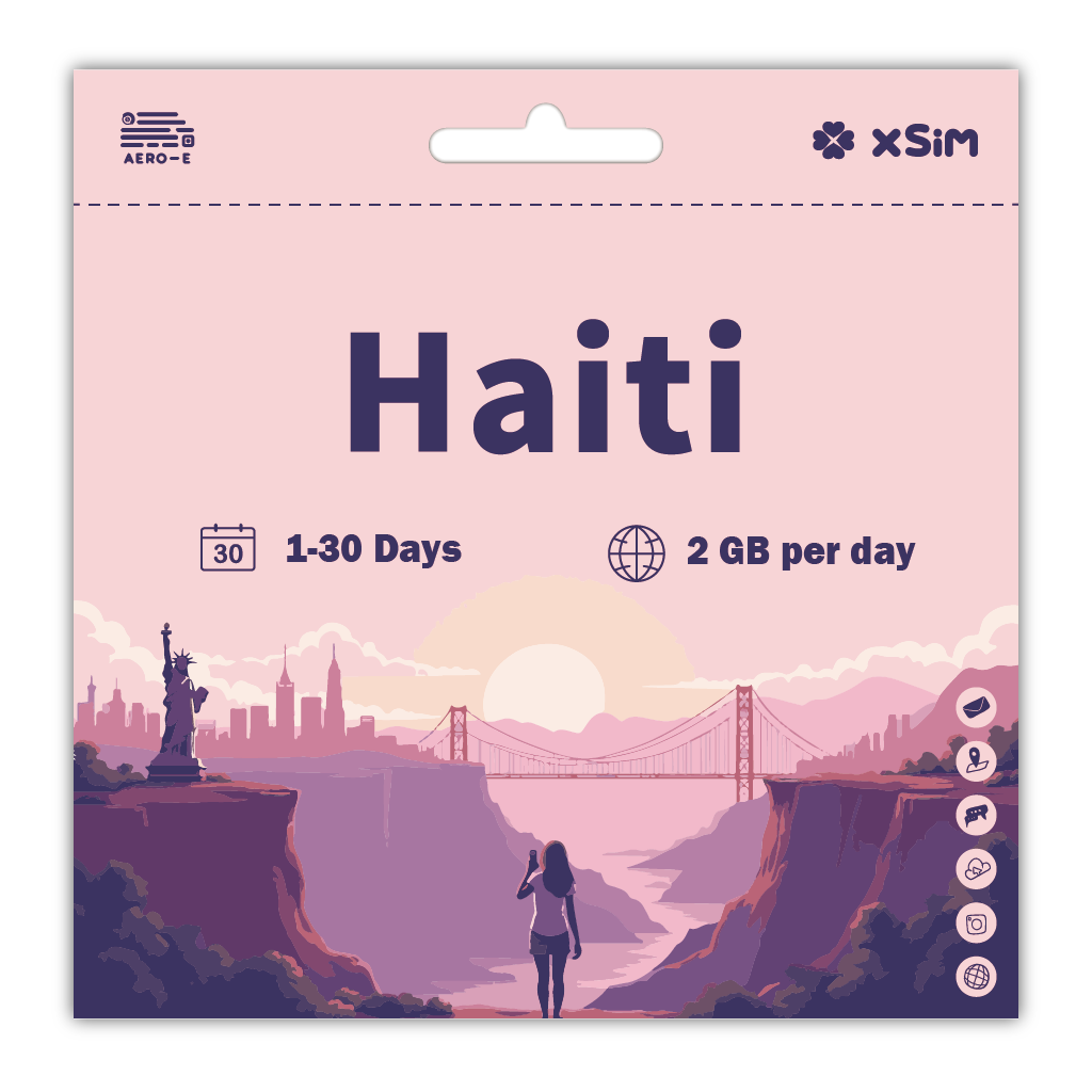 【XSIM】Haiti Data eSIM 2GB/Day for 1-30 days (Refillable)