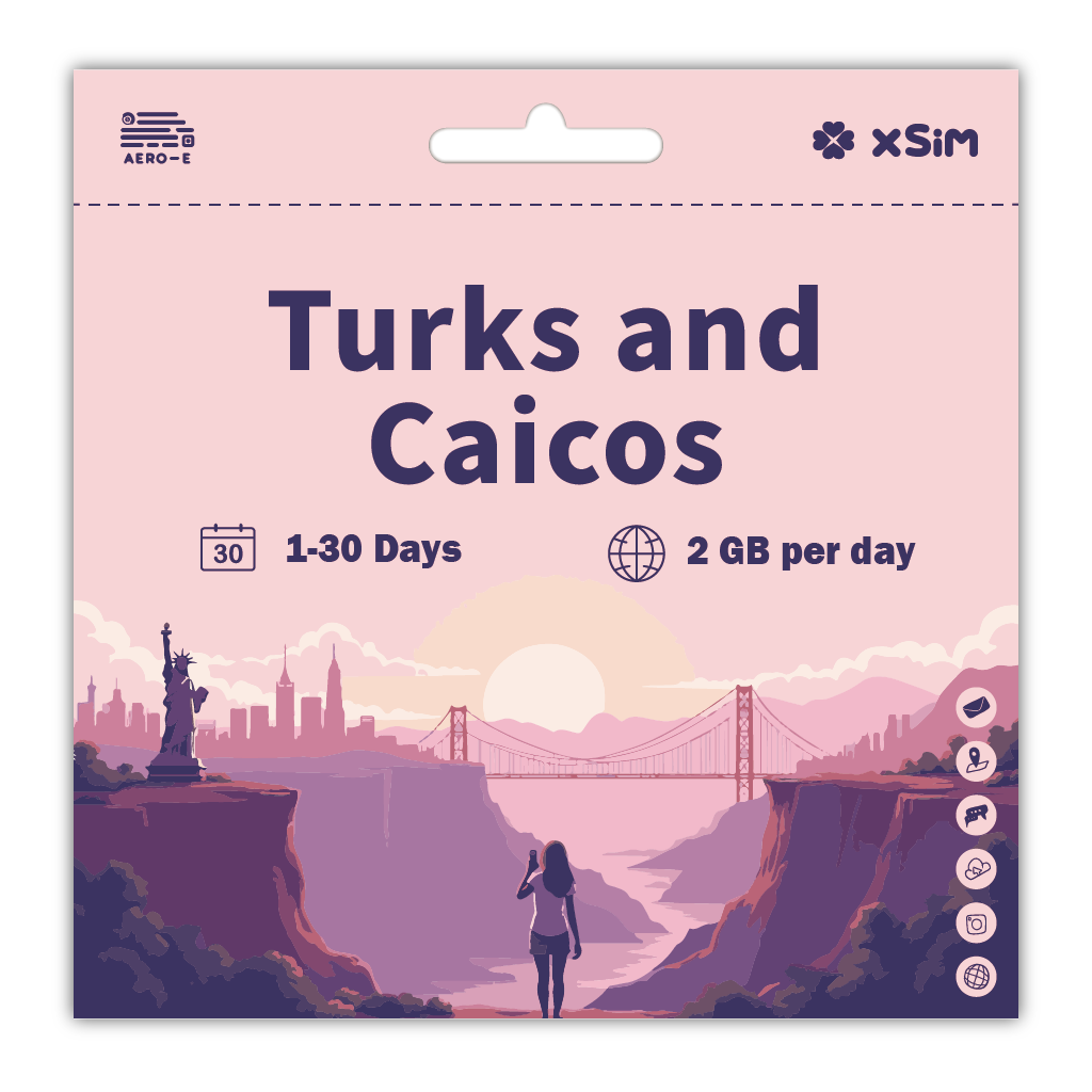 【XSIM】Turks and Caicos Data eSIM 2GB/Day for 1-30 days (Refillable)