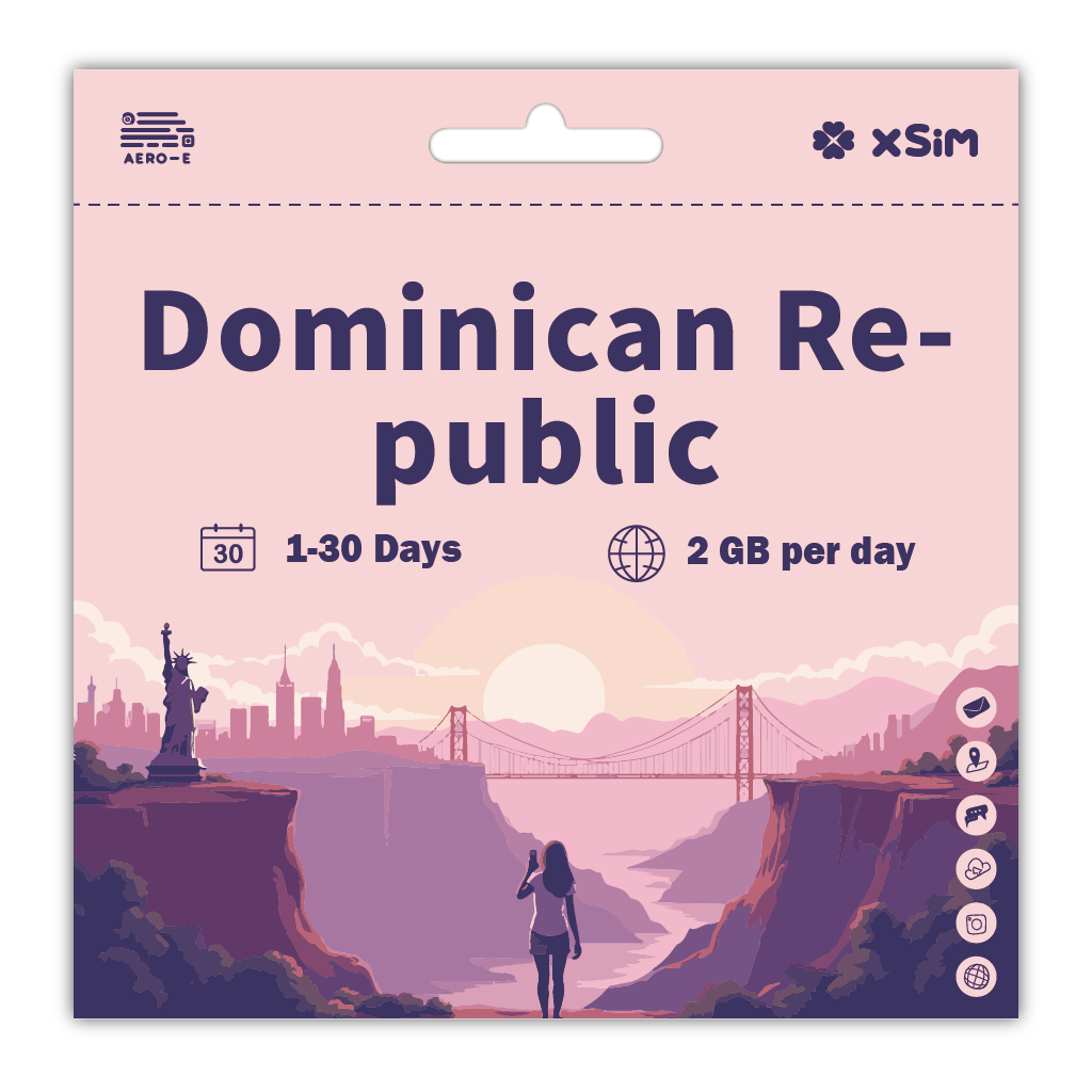 【XSIM】Dominican Republic Data eSIM 2GB/Day for 1-30 days (Refillable)