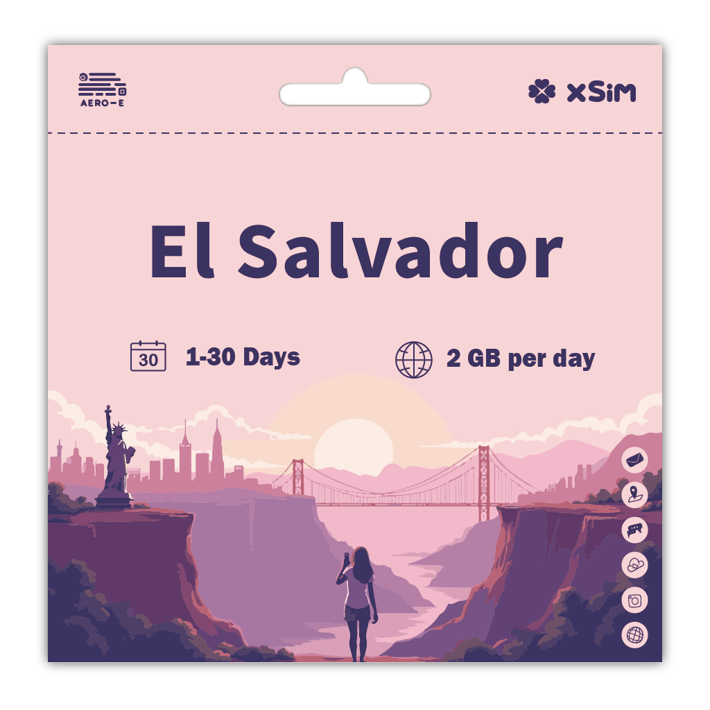 【XSIM】El Salvador Data eSIM 2GB/Day for 1-30 days (Refillable)