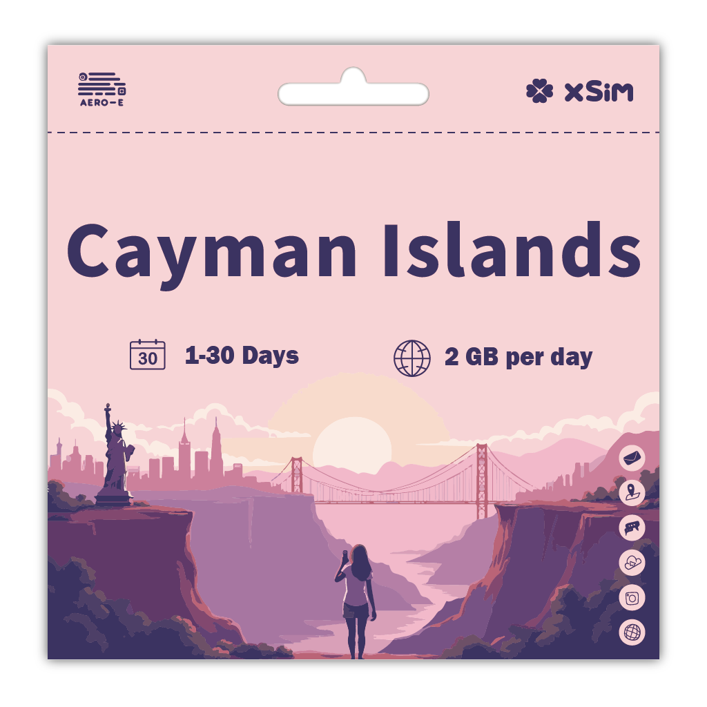 【XSIM】Cayman Islands Data eSIM 2GB/Day for 1-30 days (Refillable)