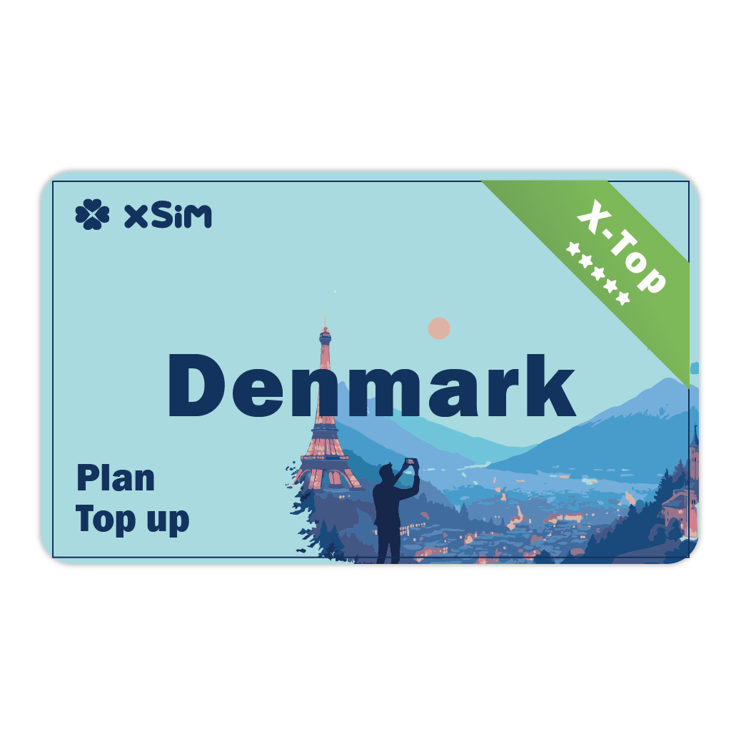 【X-Top】Denmark Top Up 1GB/Day for 1-30 days for XSIM