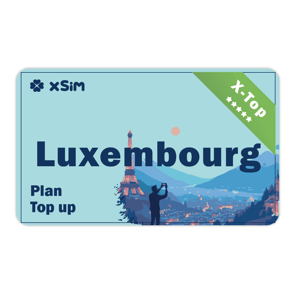 【X-Top】Luxembourg Top Up 1GB/Day for 1-30 days for XSIM