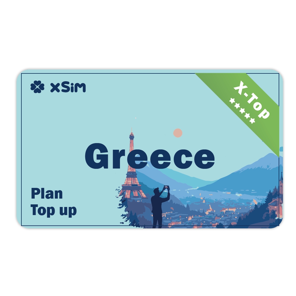 【X-Top】Greece Top Up 1GB/Day for 1-30 days for XSIM