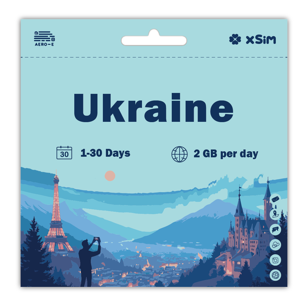 【XSIM】Ukraine Data eSIM 2GB/Day for 1-30 days (Refillable)