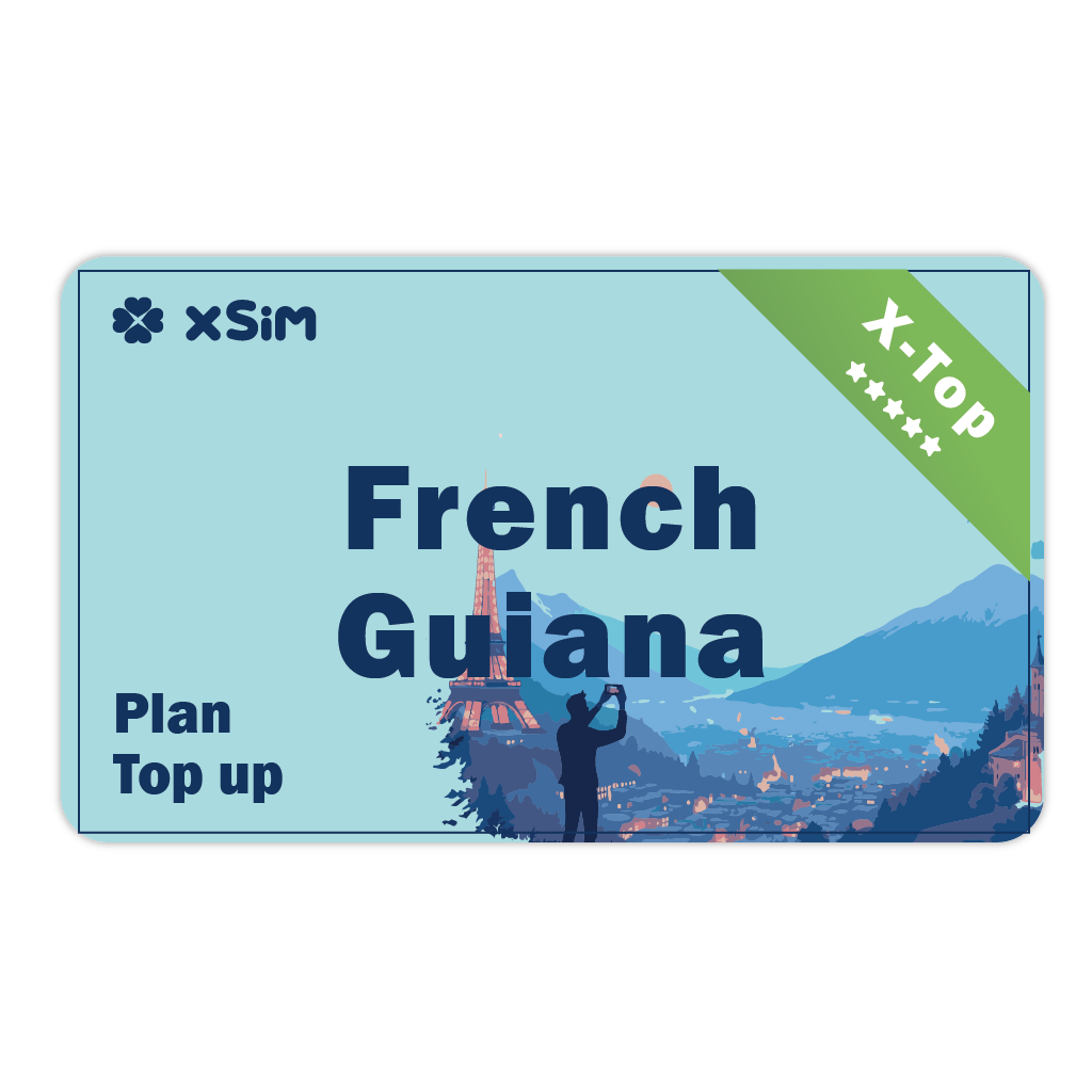 【X-Top】French Guiana Top Up 2GB/Day for 1-30 days for XSIM