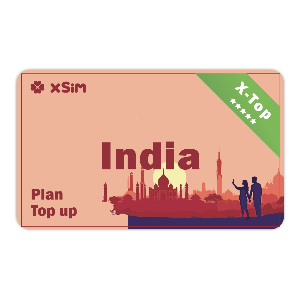 【X-Top】India Top Up 1GB/Day for 1-30 days for XSIM