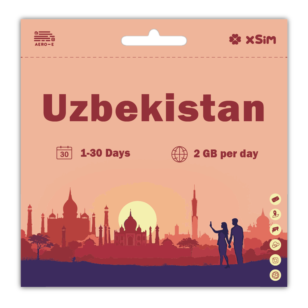 【XSIM】Uzbekistan Data eSIM 2GB/Day for 1-30 days (Refillable)