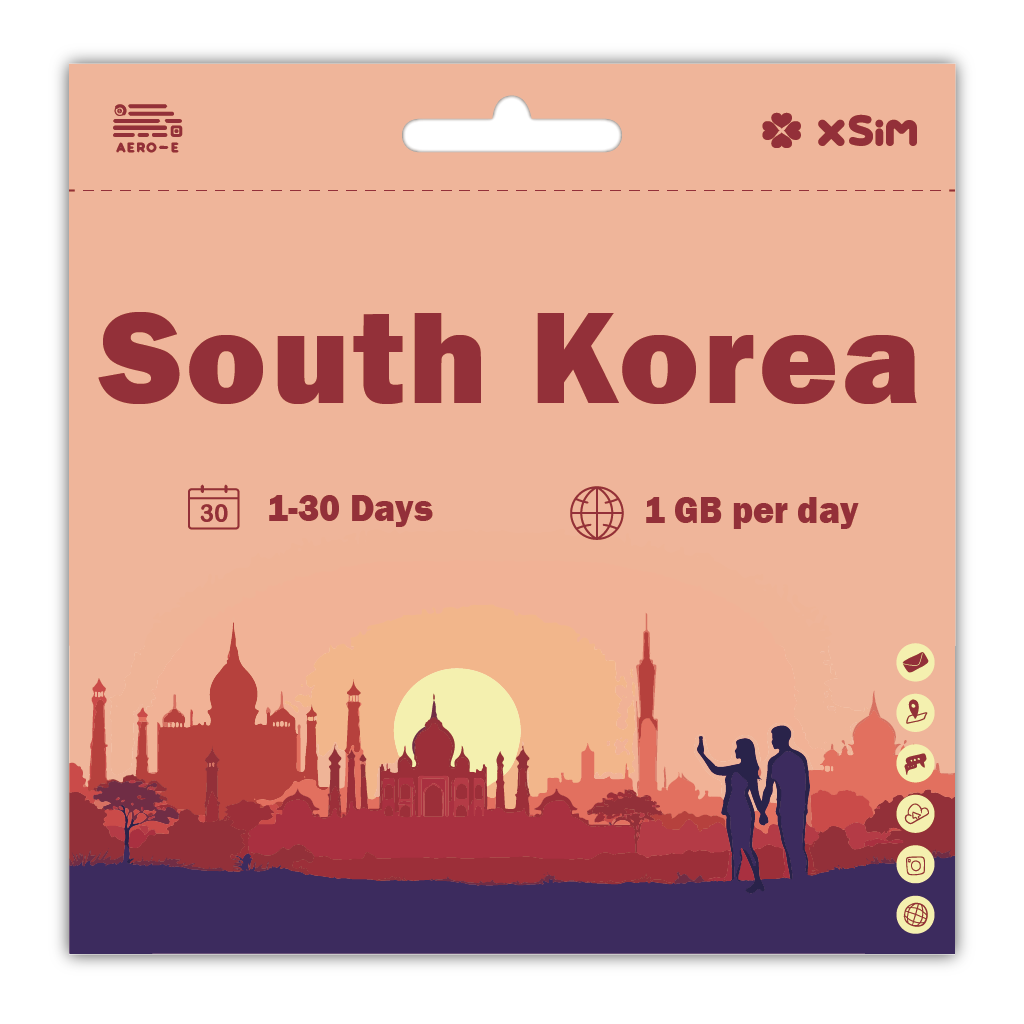 【XSIM】South Korea Data eSIM 1GB/Day for 1-30 days (Refillable)