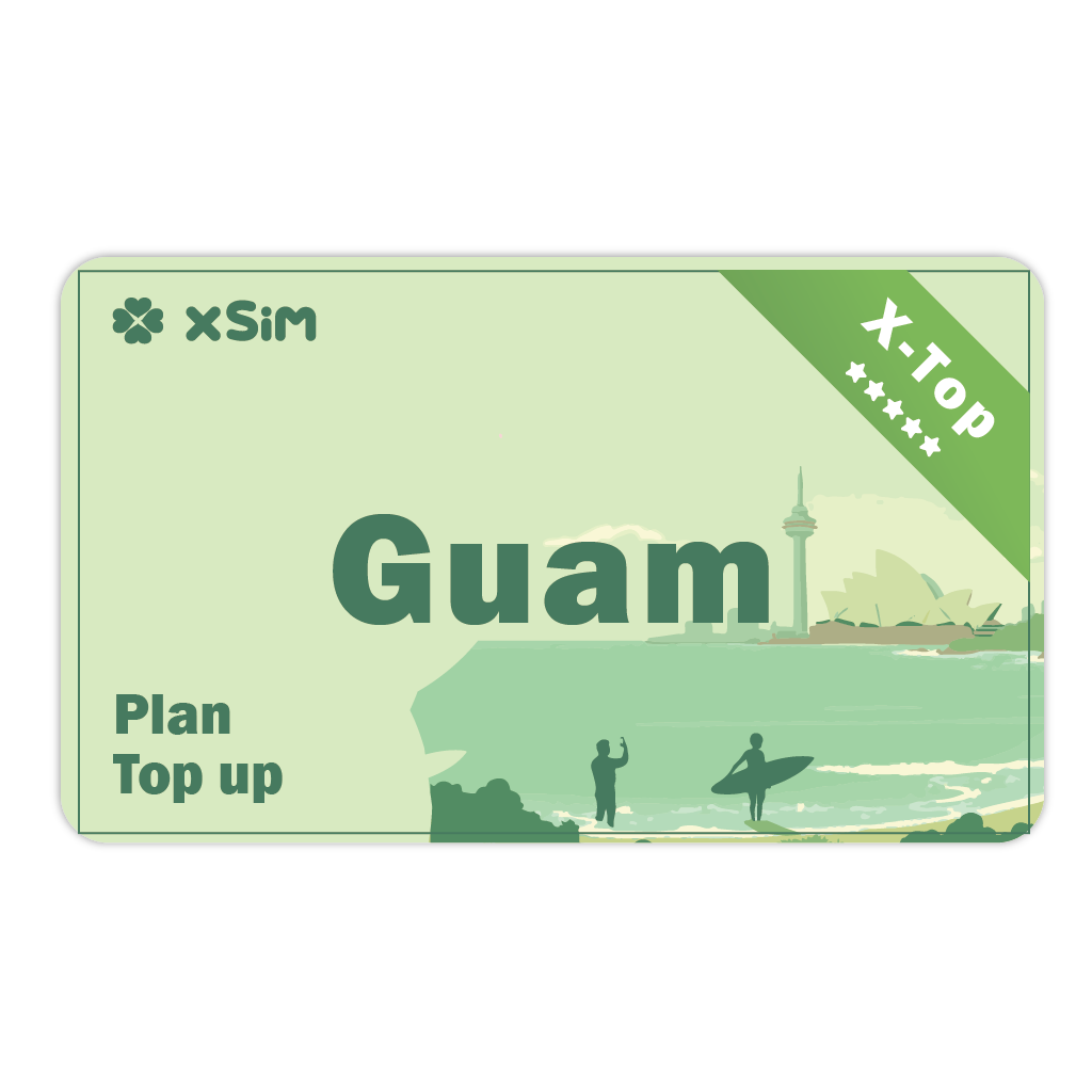 【X-Top】Guam Top Up 2GB/Day for 1-30 days for XSIM