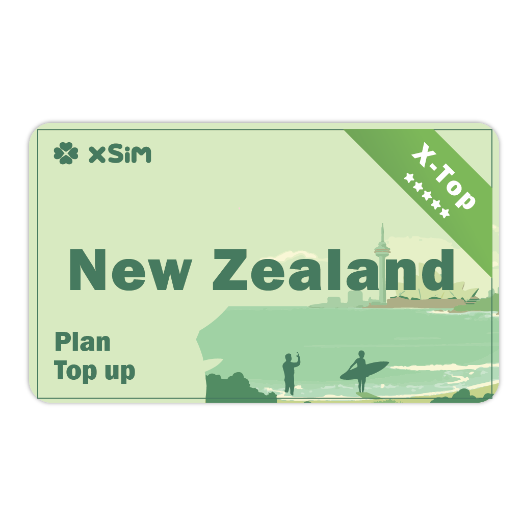 【X-Top】New Zealand Top Up 1GB/Day for 1-30 days for XSIM
