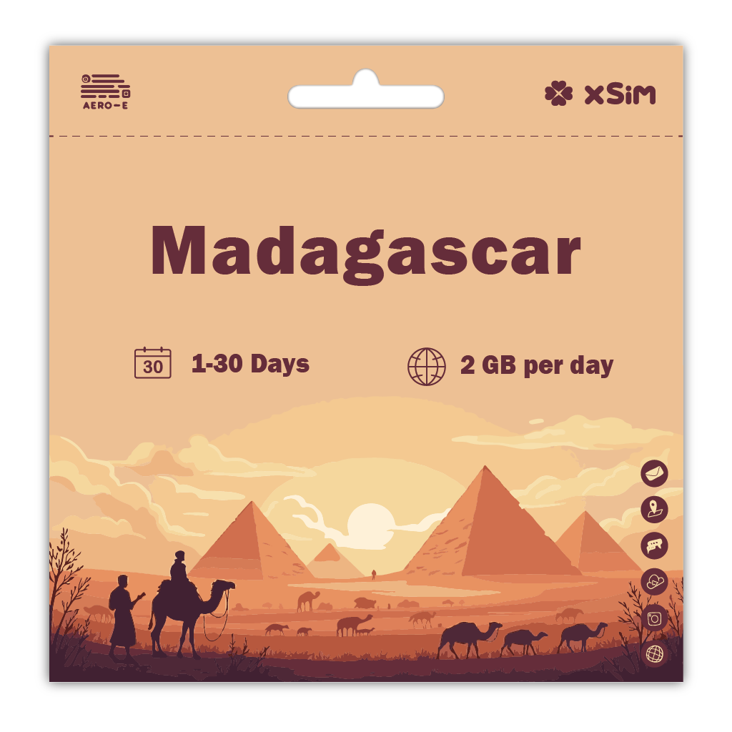 【XSIM】Madagascar Data eSIM 2GB/Day for 1-30 days (Refillable)