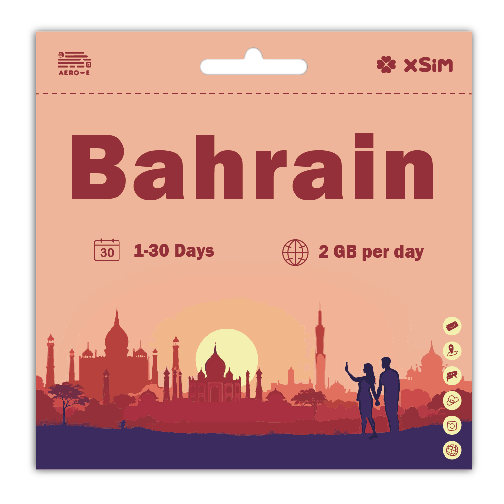 【XSIM】Bahrain Data eSIM 2GB/Day for 1-30 days (Refillable)
