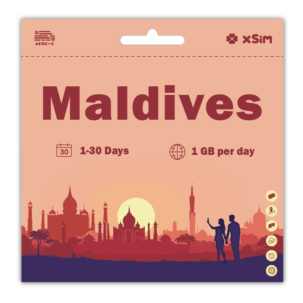 【XSIM】Maldives Data eSIM 1GB/Day for 1-30 days (Refillable)