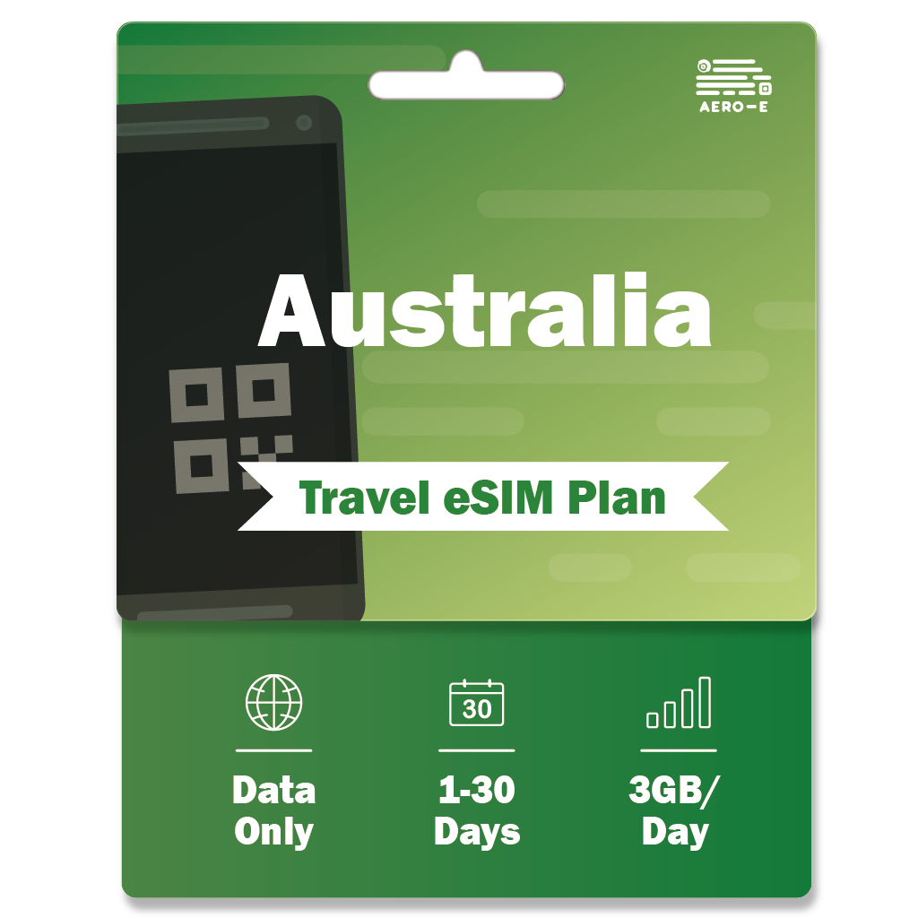 Australia Data eSIM 3GB/Day for 1-30 days (T)